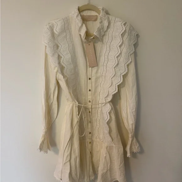 KEEPSAKE the Label Cream Eyelet Lace Long Sleeve Dress - Picture 1 of 10